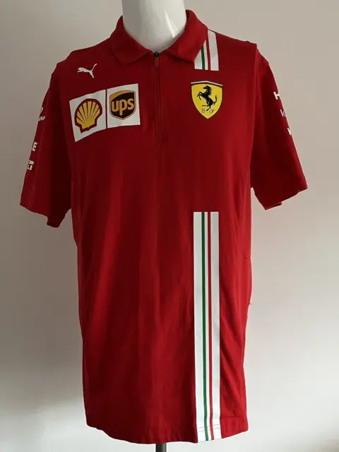 Ferrari Scuderia Formula One F1 Team Red Zip T-Shirt Puma Hublot Ray-Ban Size XL