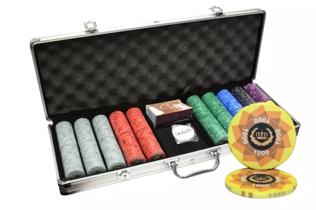 Mrc Poker 500Pcs Laurel Crown Ceramic Poker Chips Set Aluminum Case