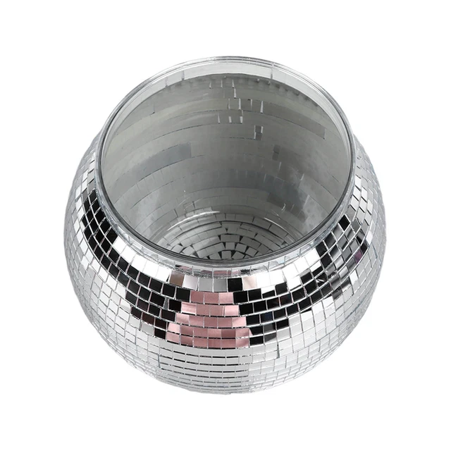 Seau à Glace Boule Disco Plastique Grande Capacité Pour Bière Cocktail Vin Argen