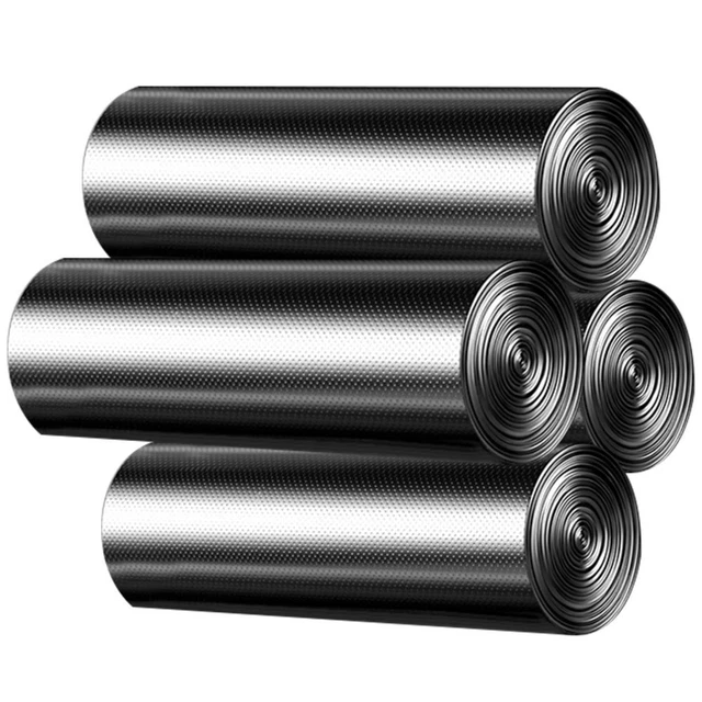 4 Rolls Black Garbage Bags 6.18 Gallons Unscented Disposable Trash Portable Leak