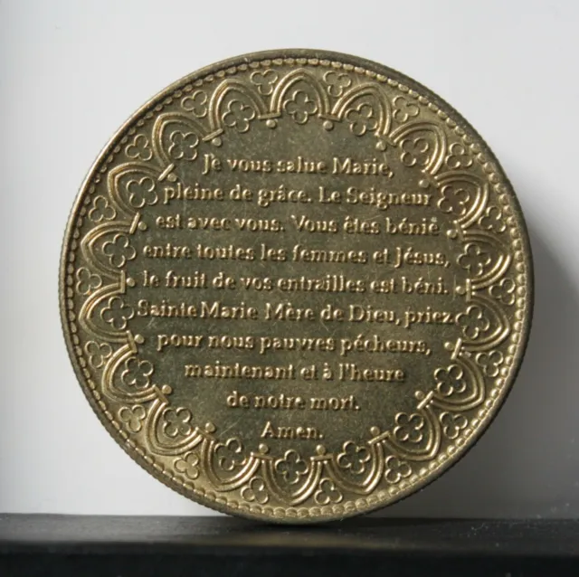 Médaille Jeton Arthus Bertrand cathédrale prière je vous salue Marie 2008