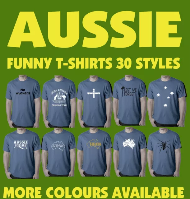 Funny Aussie T-shirts  Australian Blue Mens T-shirt Slang Drinking flag pride