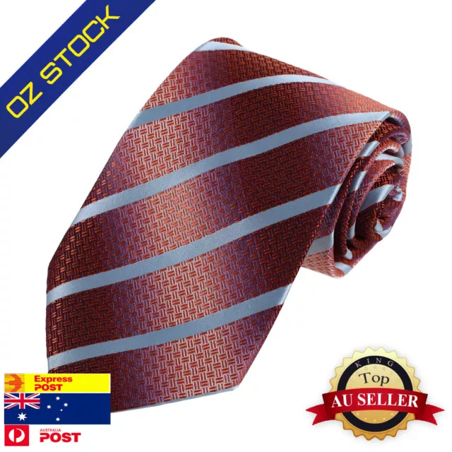 Brown Tie Blue Stripes  Microfiber Designer Neck Tie For Mens Dan Smith DAA7A06B