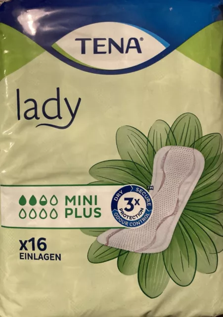 TENA LADY mini plus Frauen-Inkontinenzeinlagen 2,5 Tropfen, 1 Packung (16 St.)