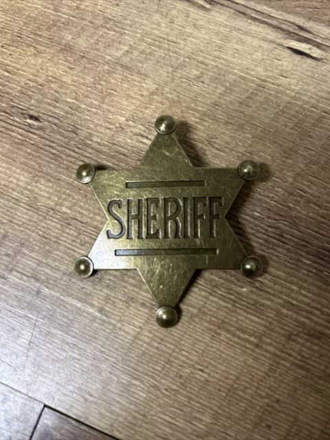 Novelty Sheriff Badge - Replica Western Style - Brass Plated Pressed Metal - NOP