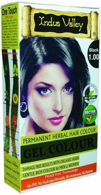 Color de cabello negro natural sin amoníaco de Indus Valley, 1,0-35 g