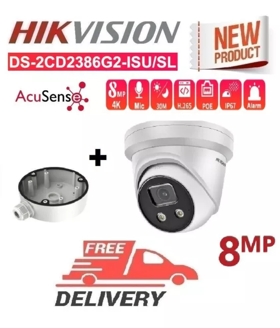 Hikvision KIT DS-2CD2386G2-ISU/SL 2,8 mm + DS-1280ZJ-DM21 Scatola di giunzione