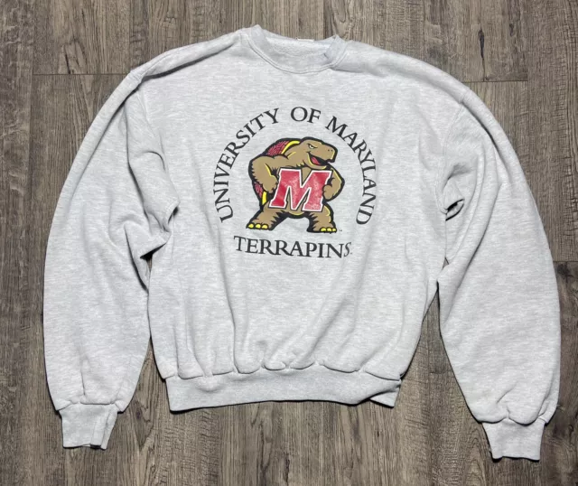 Vintage Maryland Terrapins Sweatshirt Men's Small Gray Crewneck