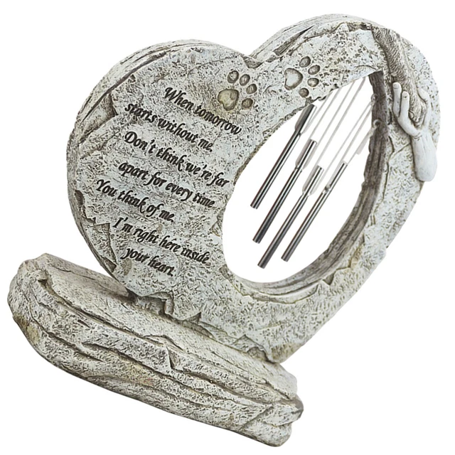 Piedra conmemorativa Paw para coche o perro en forma de corazón piedra conmemorativa juegos de viento