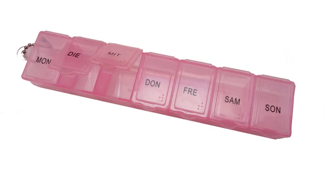 5 x EWANTO pastillero pastillero 7 días llavero rosa