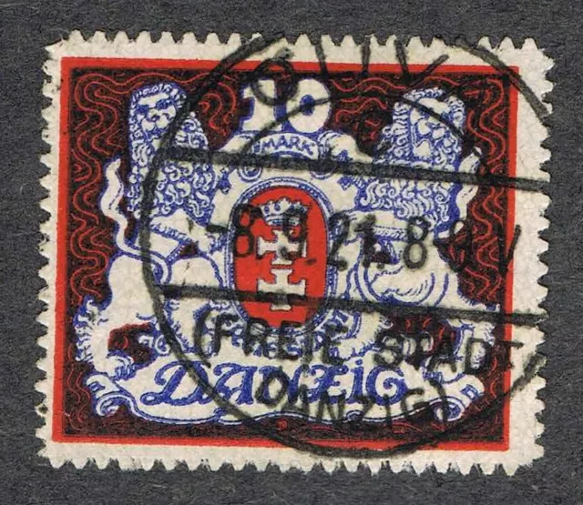 Danzig gr. Wappen Mi 88 gestempelt Oliva 8.9.1921