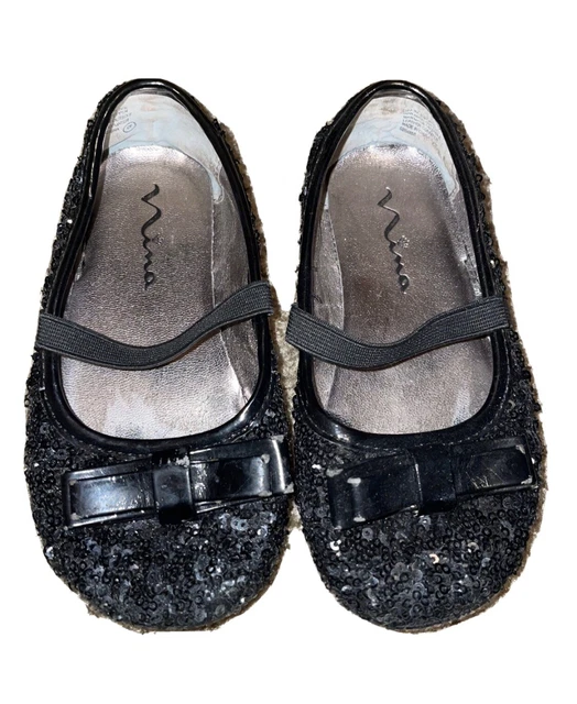 Nina Sparkly Girls, Toddlers Shoe Black special occasions US 8
