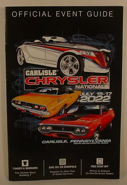 2022 Carlisle  Chrysler  Nationals Official Program /  Event Guide - Original