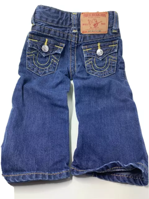 True Religion Pants INFANTS Jeans Baby Billy size 6-12 Months Dark  Blue Denim
