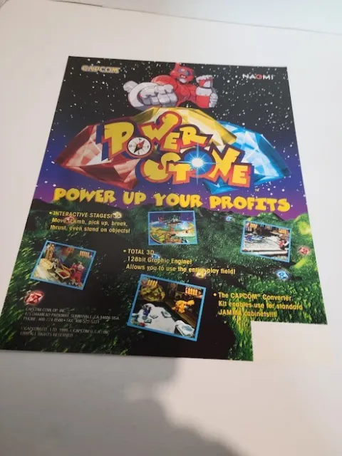 Flyer CAPCOM POWER STONE Arcade Video Game advertisement original see pic