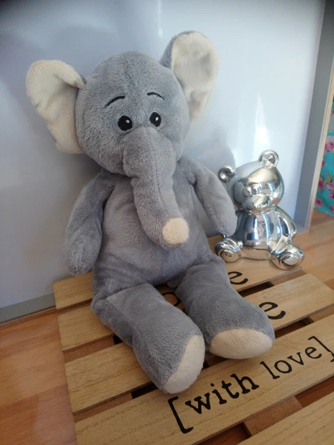 Peluche doudou éléphant gris crème 38 cm Max et Sax excellente état  + cadeau