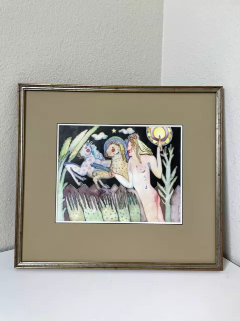 Vanessa Stafford Woodblock Etching Print Silkscreen Abstract MID CENTURY