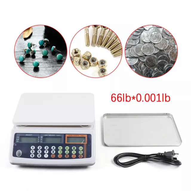 Digital Parts Coin Precise Counting Scale 66Lb / 0.001 Lb Capacity Inventory NEW