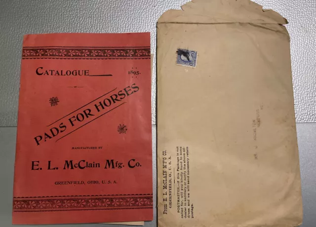 Antique Horse Collar Sweat Pad Catalog 1895 E. L. McClain Mfg Co Greenfield Ohio