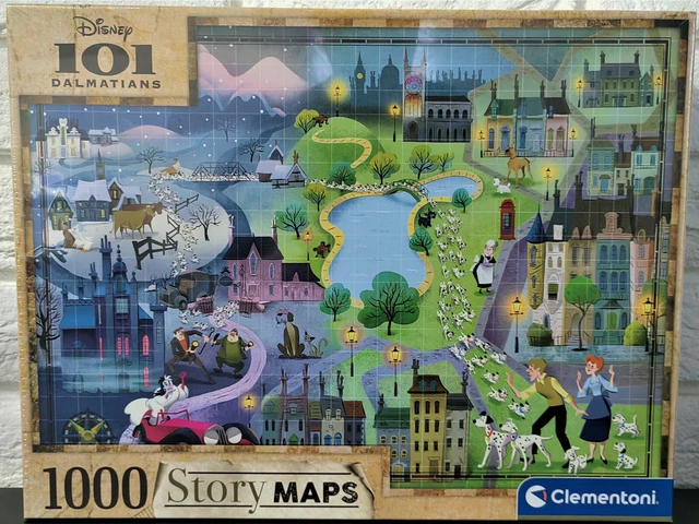 PUZZLE STORY MAPS 101 Dalmatians Disney 1000 Piece Clementoni EUR 13,70 ...
