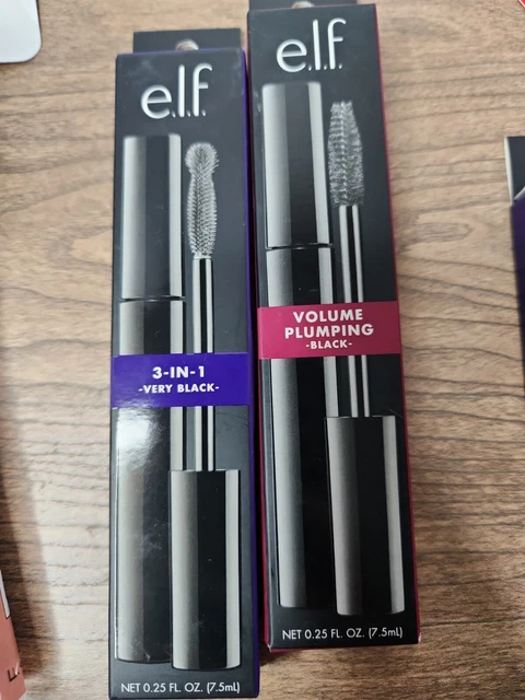 e.l.f 2-rímel 3-en-1 + delineador de ojos negro lote de 2 Nuevo