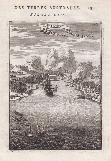 Hoorn Islands Wallis Futuna Polynesia Pacific Ocean Mallet Grabado 1683