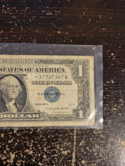 *Star* 1957-B $1 Silver Certificate Note - *37737347B NEAR BINARY NOTE FANCY