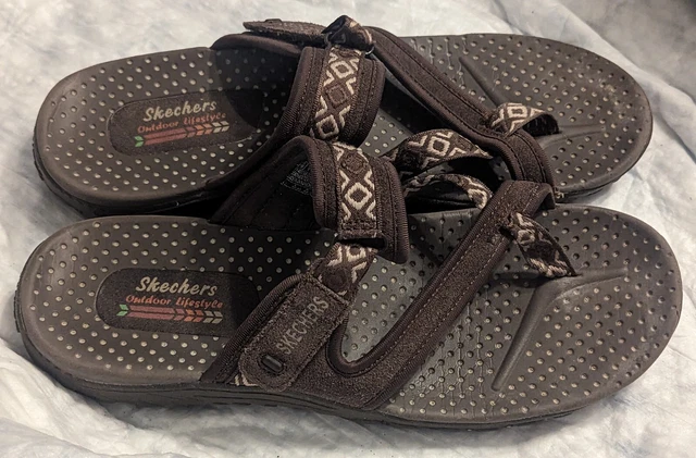 SKECHERS NEW REGGAE Trailway brown sporty comfort sandals womens