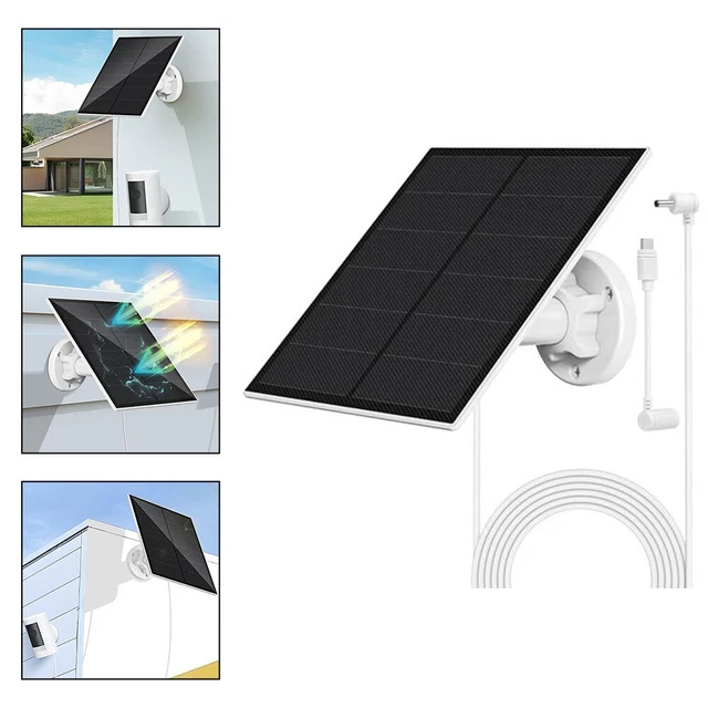 Panneau Solaire 5W Avec Batterie 8000mAh Pour Caméras De Sécurité - Support 360°, Câble 3 M, étanche IP65 - Compatible Ring, Blink, Tapo, TP-LINK
