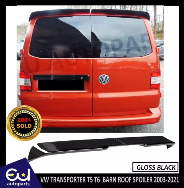 For Vw Transporter T5 T5.1 T6 T6.1 Glossy Black Rear Twin Barn Door Roof Spoiler