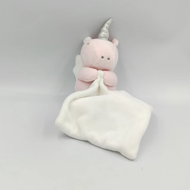 Doudou licorne rose blanc mouchoir MES PETITS CAILLOUX - 30731