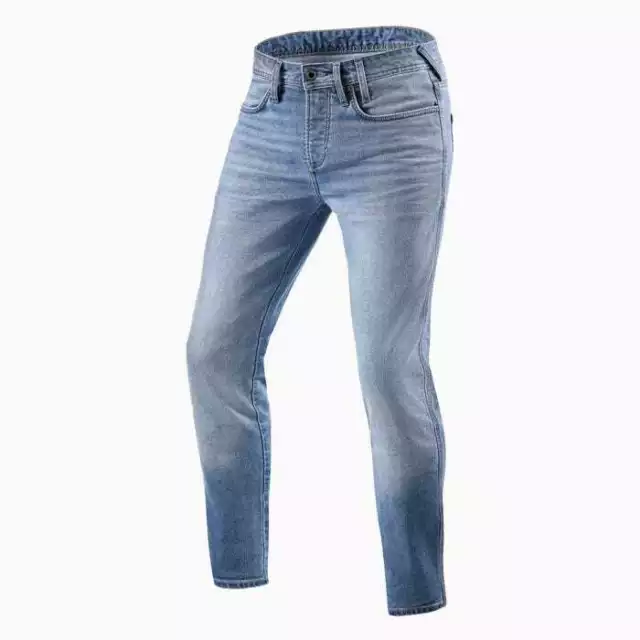 REV'IT! Jeans Piston 2 SK Light Blue Motorcycle Jeans -  Livraison gratuite!