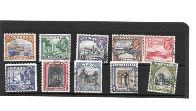 CYPRUS 1934  SET1/4pi  to 18pi SG133 to 142 FINE  USED