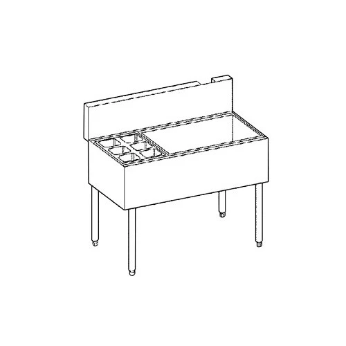 Krowne Metal Royal 1800 Series 48"W Underbar Ice Bin/Cocktail Station