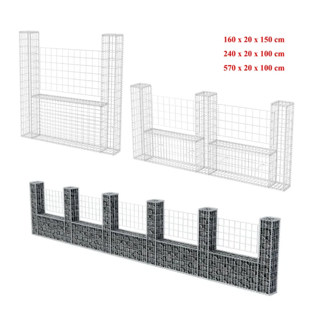 Gabionenkorb U-Form Gabionen Steinkorb Steingabionen Wand Draht Mauer Säule Zaun
