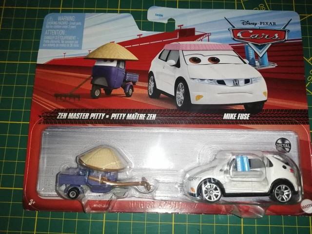 2 voitures  Disney Pixar Cars Movie Moments Zen Master pitty & Mike Fuse