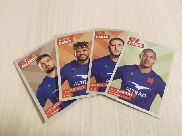 Lot de vignettes Panini Rugby 2009 à 2016 Top 14 Pro D2 à l'unité