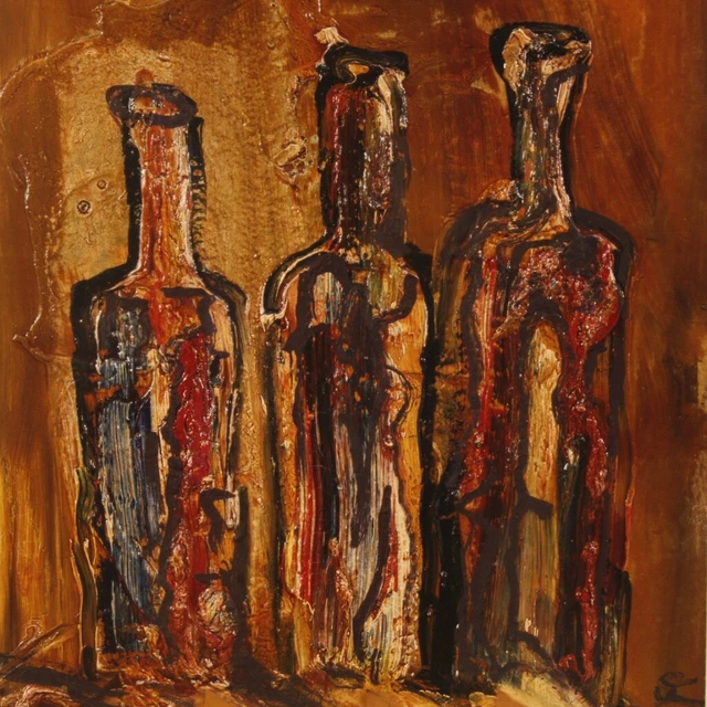Pintura estilo antiguo cuadro marco arte bodegon tecnica mista siglo XX 900