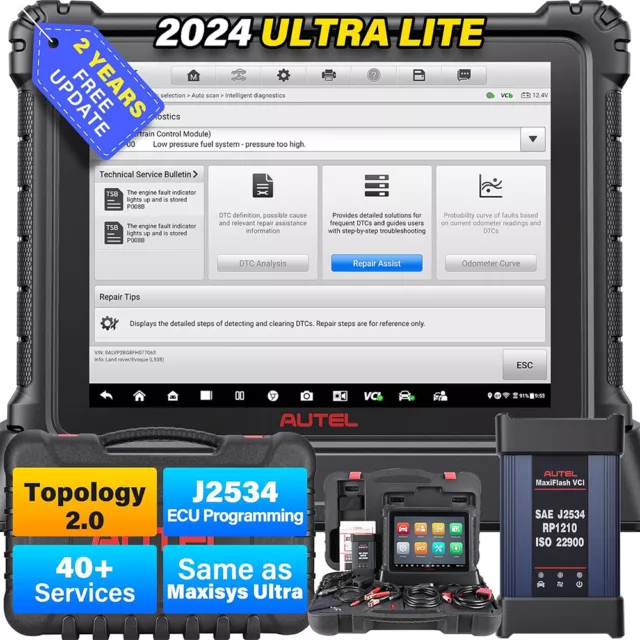 2024 Autel MaxiSYS Ultra Lite MS919 Profi J2534 ECU Programador TODAS las unidades de control