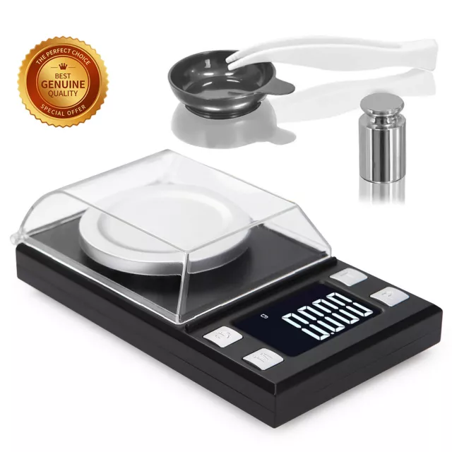 Digital Scale 50g/.001g Lab Balance Diamond Gold Weighing Pans LCD New