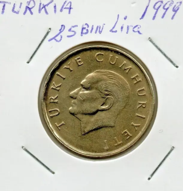 Monedas de Turkia 25 Bin Lira 1999  circulada Ref. M.985