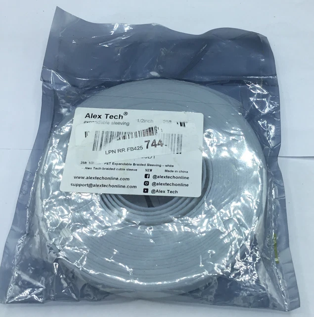 Alex Tech 25ft - 1/2 inch Cord Protector Wire Loom Tubing Cable Sleeve Split