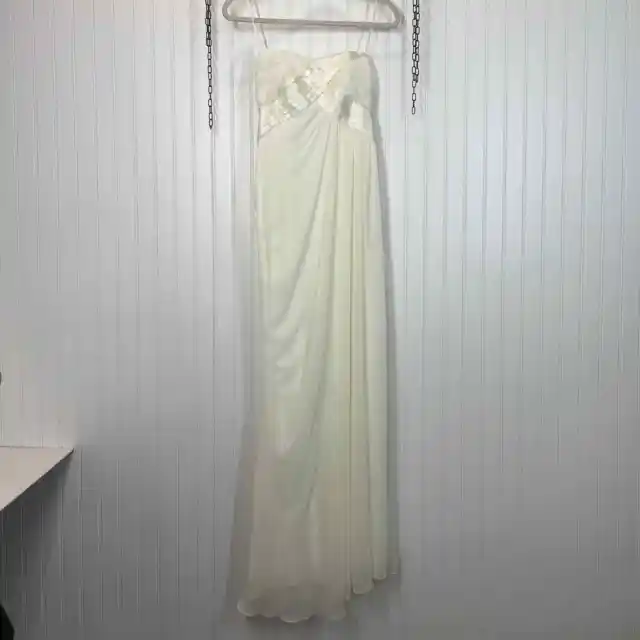 A.B.S. Ivory Sweetheart Strapless Formal Dress Gown Size 4 - Wedding Bridal