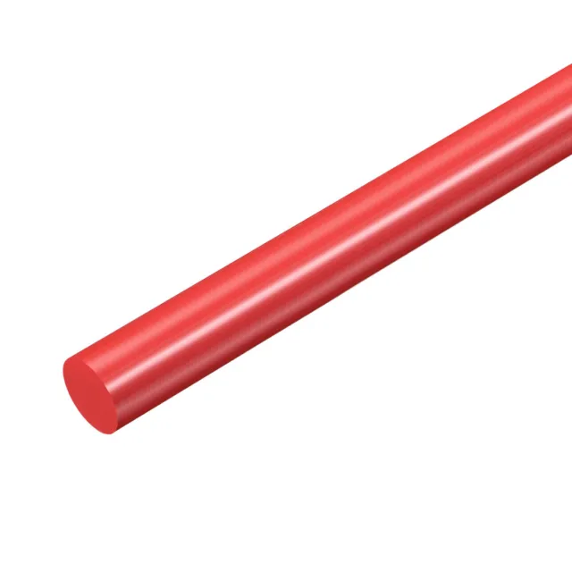 Barra redonda plástico 15mm diámetro 50cm de longitud Varilla rojo