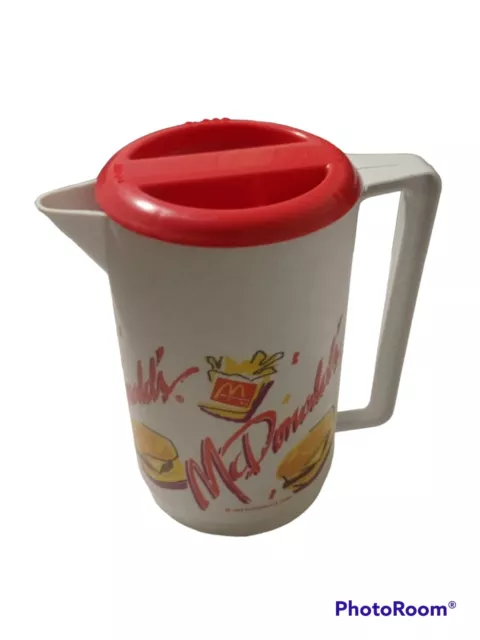 RARE Vintage 1992 McDonald's Water Pitcher Jug Burger Fries Logo 90s VTG