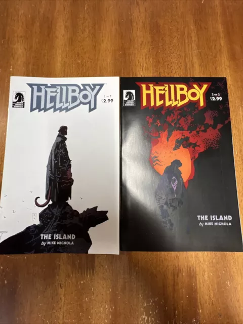 Dark Horse Comic Lot Hellboy The Island #1 +2 Complete Set 2005 Mignola!