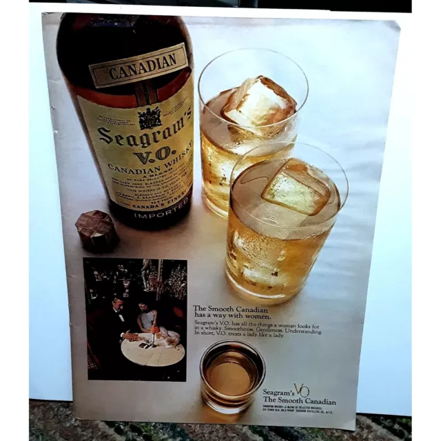 Vintage Seagrams VO Whiskey Way With Women 1968 Original Ad empherma