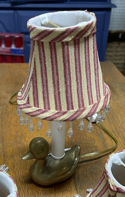 Vtg Brass Duck  Lamp Night Light Small Table Accent Rustic Cabin decor MCM bird