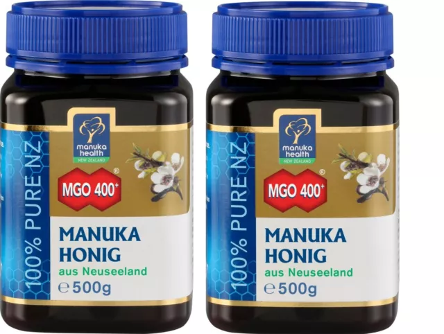 2 x Original zertifizierter Manuka-Honig MGO 400+ 500g = 1000g , 1kg Manukahonig