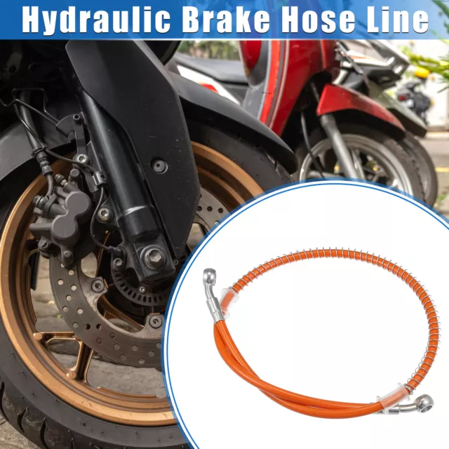 80cm 31.5" 10mm 0.39" Hydraulic Brake Hose Line Pipeline for Motorcycle Orange